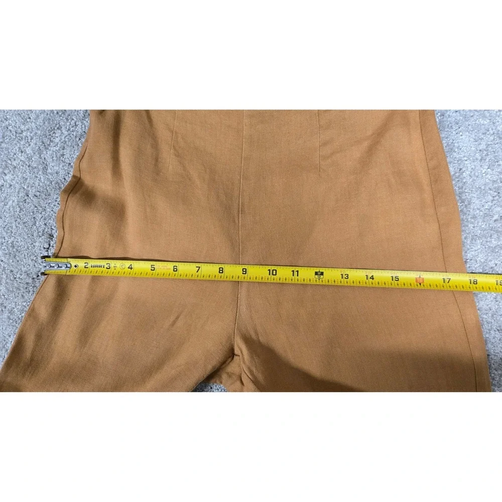 Reformation 100% Linen High Rise Straight Leg Pants Tan‎ Ochre Womens Size 0